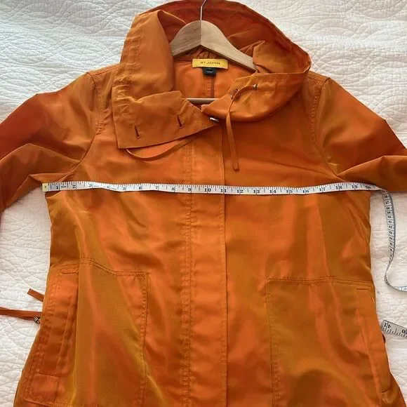 St John Jacket Coat Windbreaker Orange Medium Iridescent Maximalism Full Zip - Picture 6 of 9
